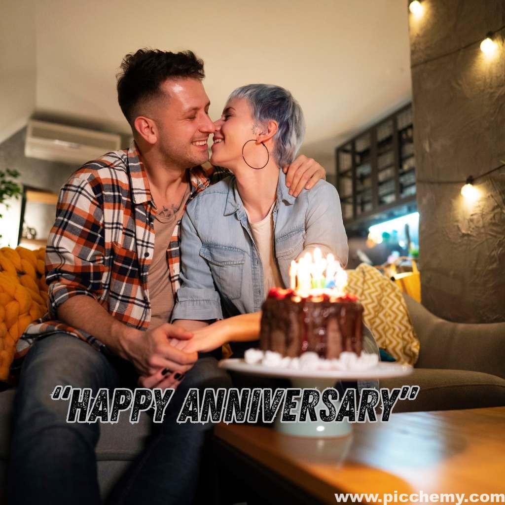 Couple Celebrating Party Happy Anniversary image