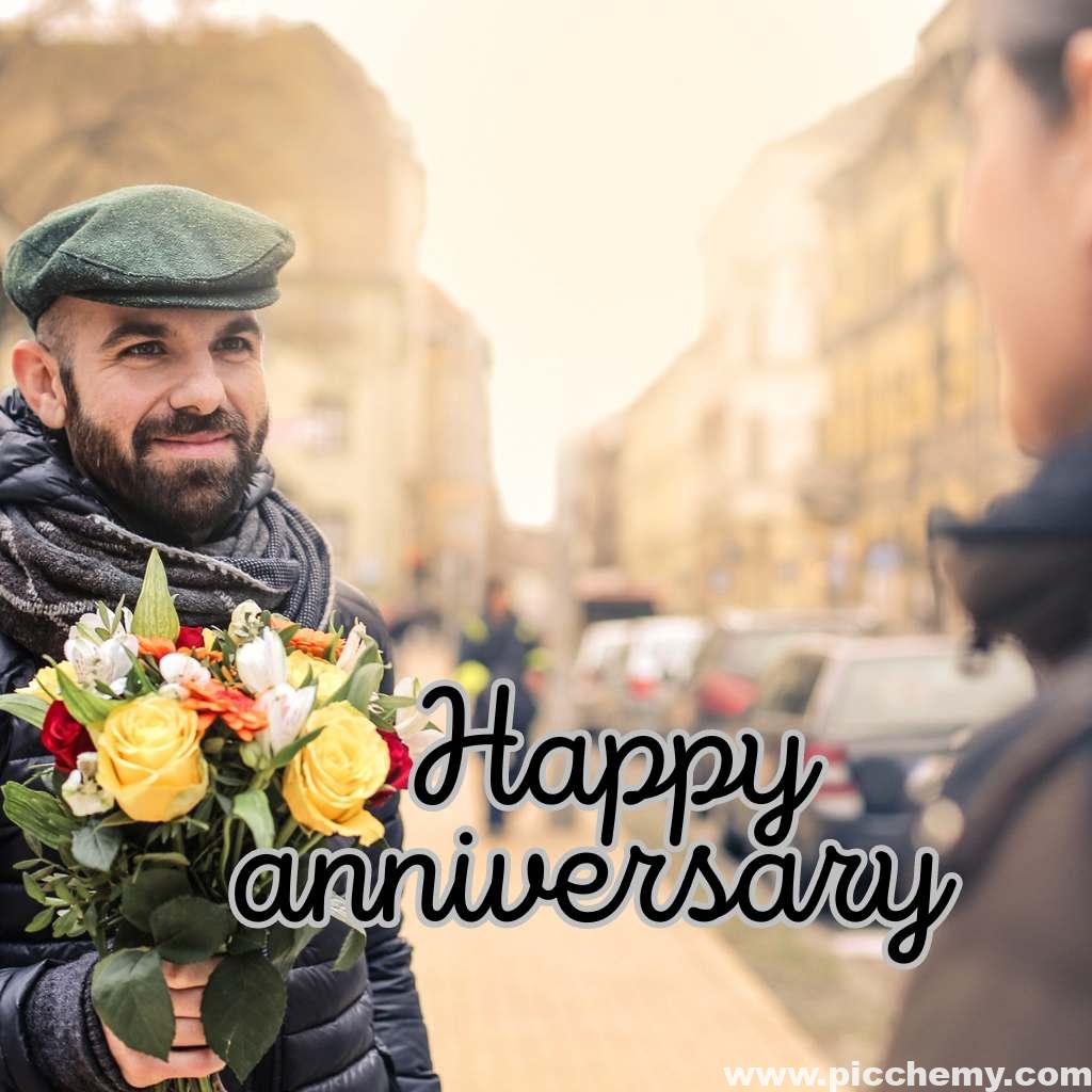 Floral Terracotta Happy Anniversary image