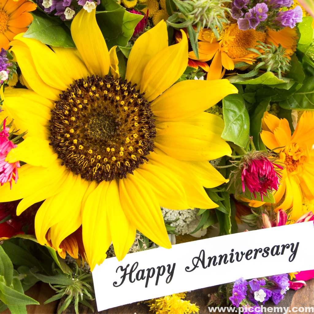 Summer Flowers Happy Anniversary image