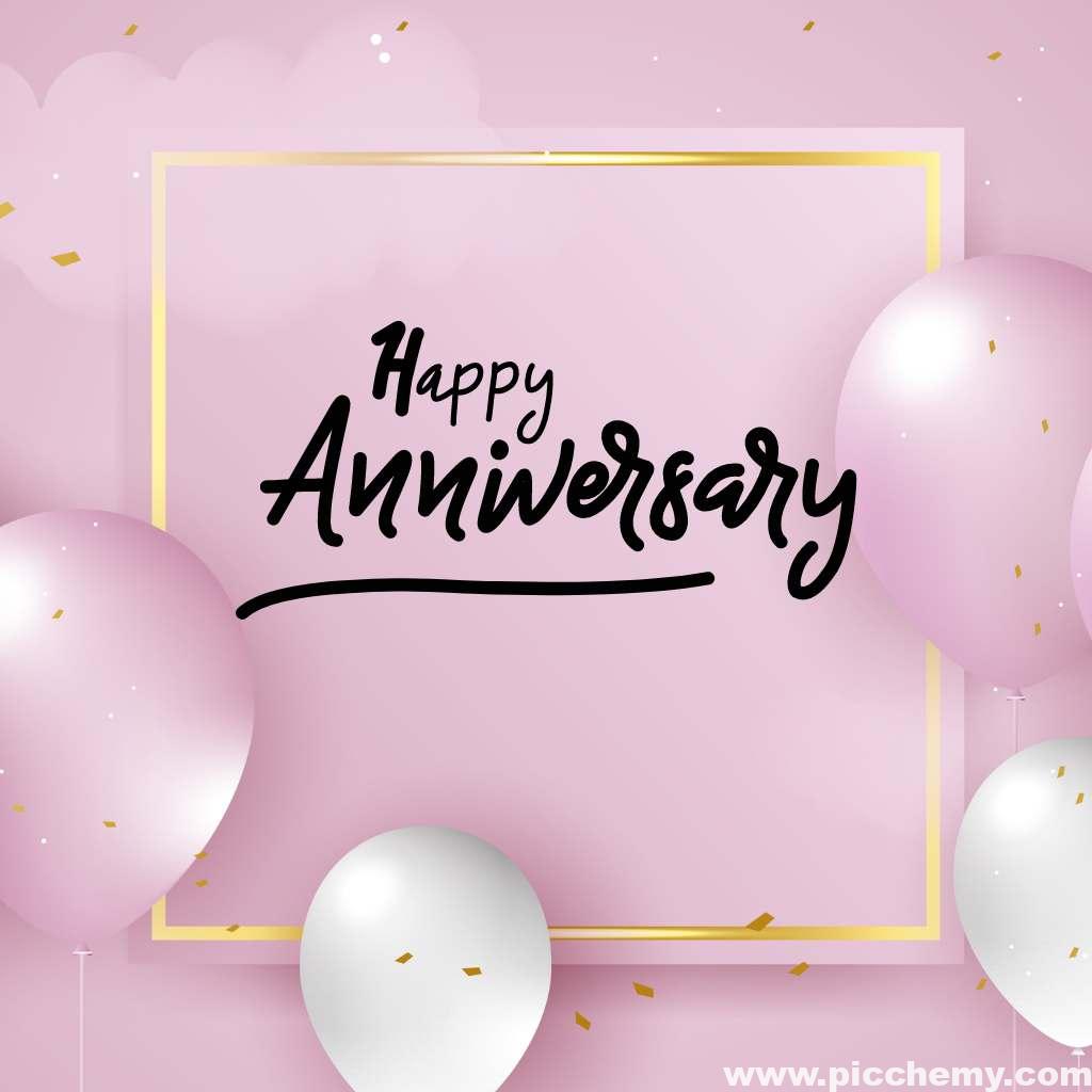 balloon decoration color ideas with frame Happy Anniversary images