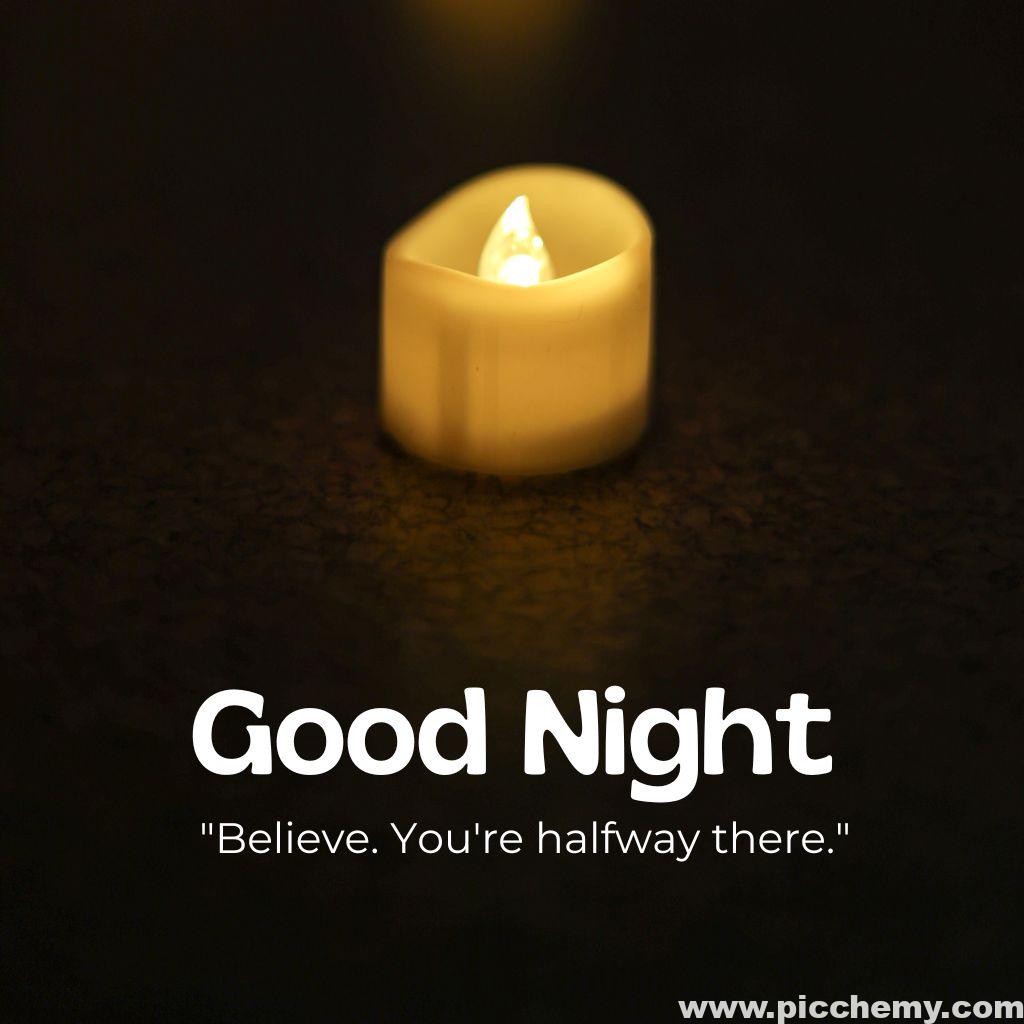 Good night wishes with Candle light