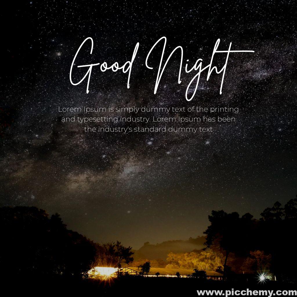 Good Night wishes with Quotes and Stars