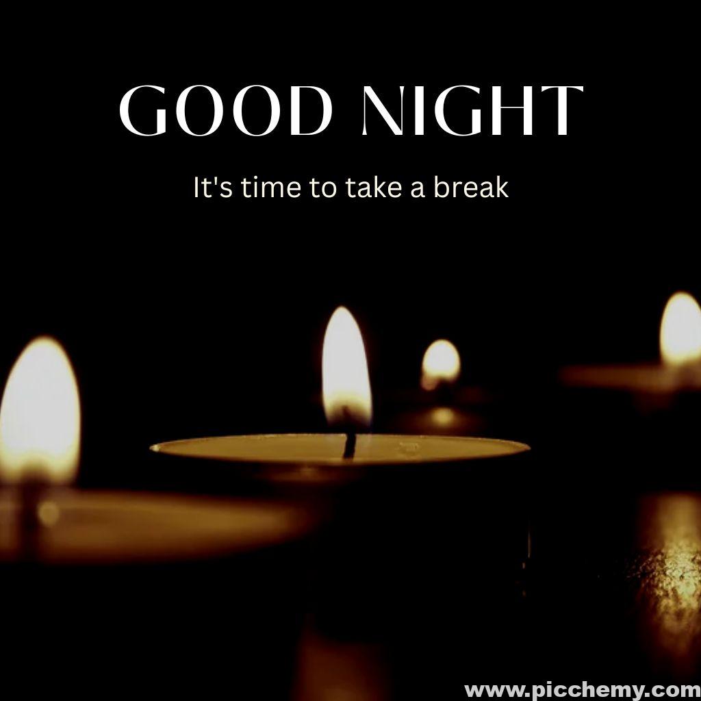 Good Night wishes with Candles