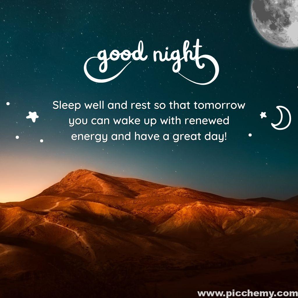 good night wishes, mountains, quotes